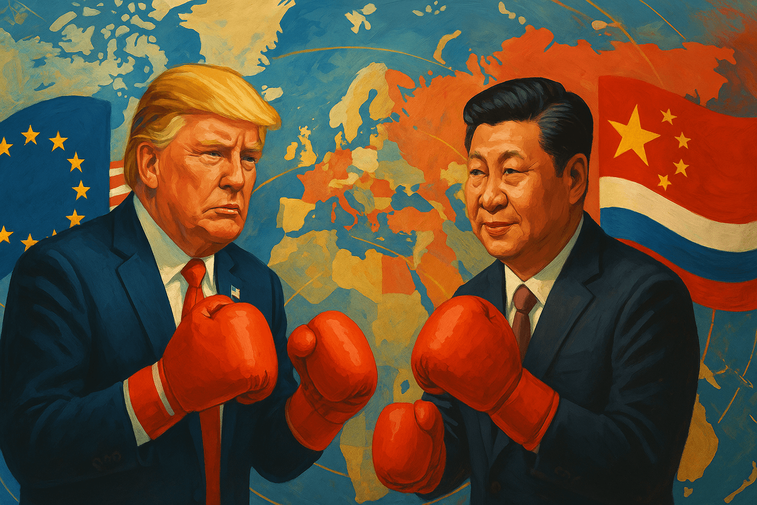 Trade War montage featuring political leaders